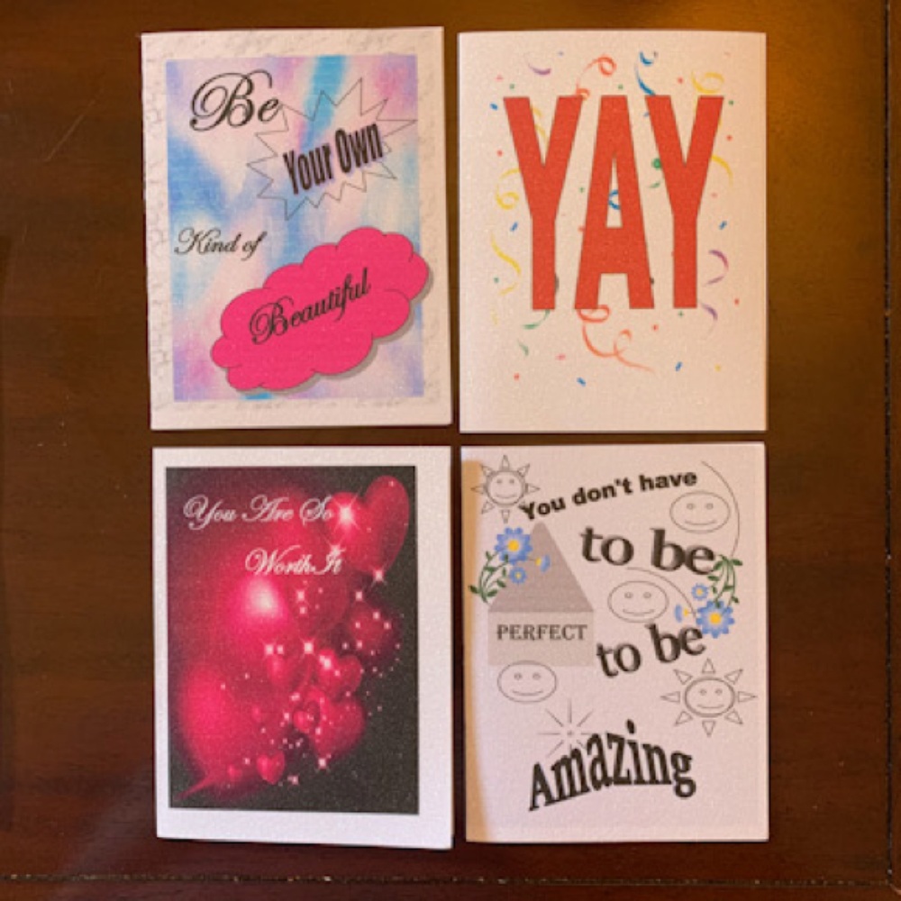 SEND POSITIVE VIBES GREETING CARDS BUNDLE SET OF 4